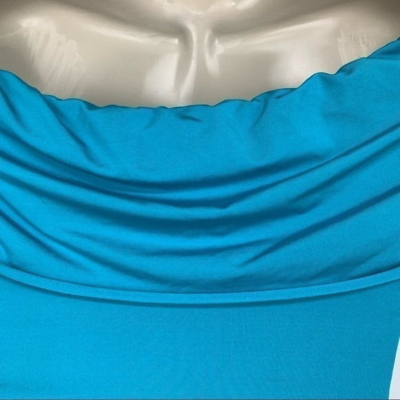 TRINA Turk Turquoise Twisted Bodice One Piece Swimsuit NWT Size 6 - Picture 7 of 10